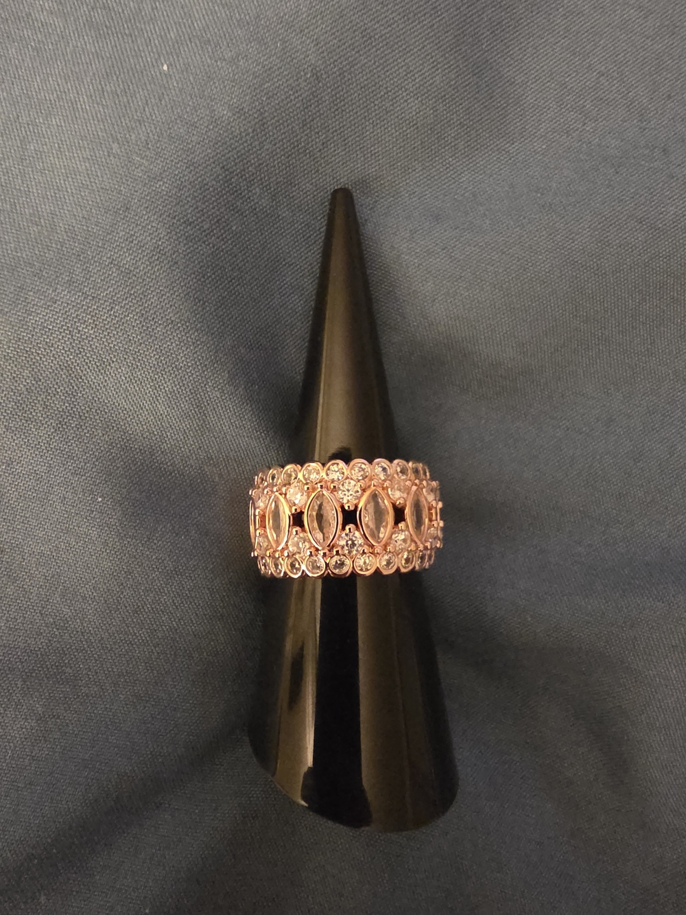 BP Rose Gold Crystal Band Ring - Women's Fashion Jewelry